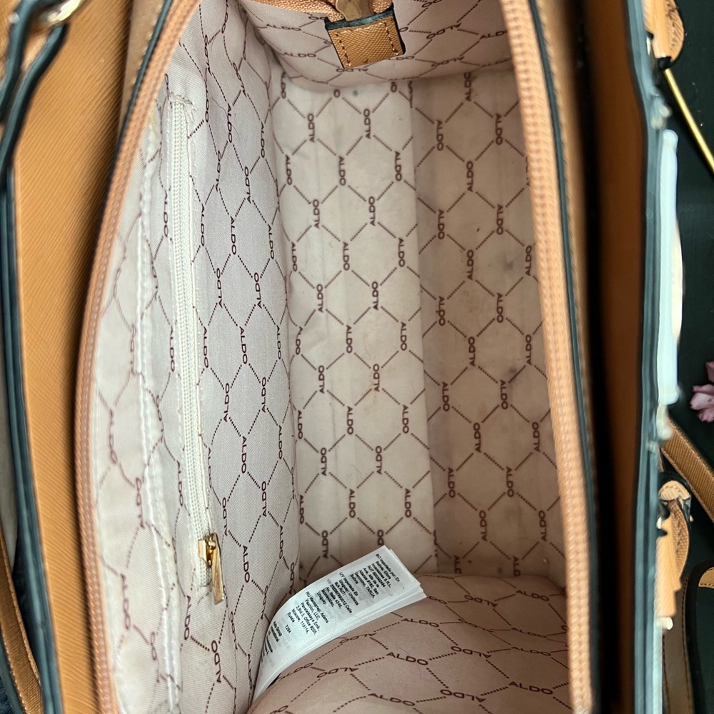 ALDO Floral Tiger Print Tote|Purse with Tan Trim - Picture 7 of 9